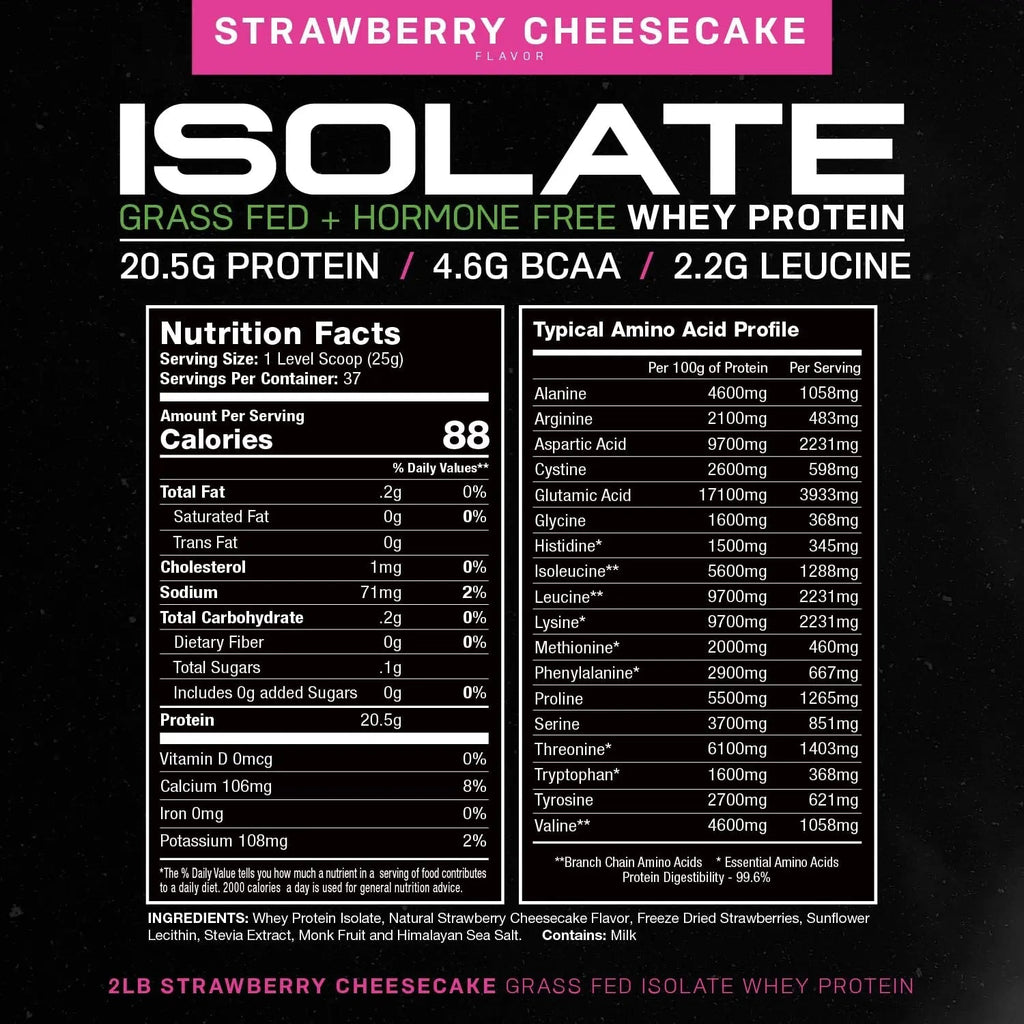 Muscle Feast Grass-Fed Whey Protein Isolate, All Natural Hormone Free Pasture Raised - TrustMedUSA
