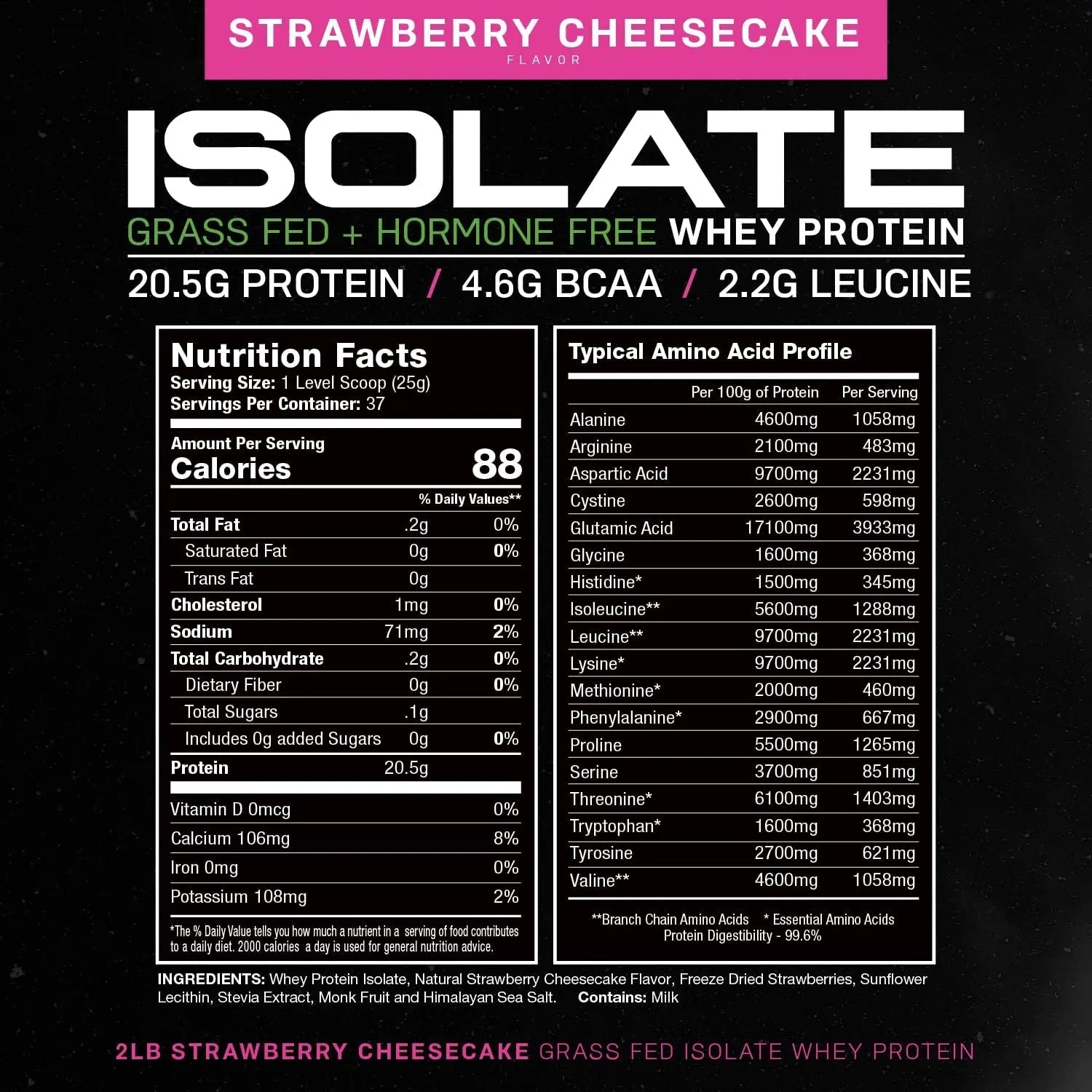 Muscle Feast Grass-Fed Whey Protein Isolate, All Natural Hormone Free Pasture Raised - TrustMedUSA