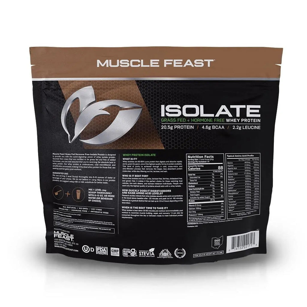 Muscle Feast Grass-Fed Whey Protein Isolate, All Natural Hormone Free Pasture Raised - TrustMedUSA