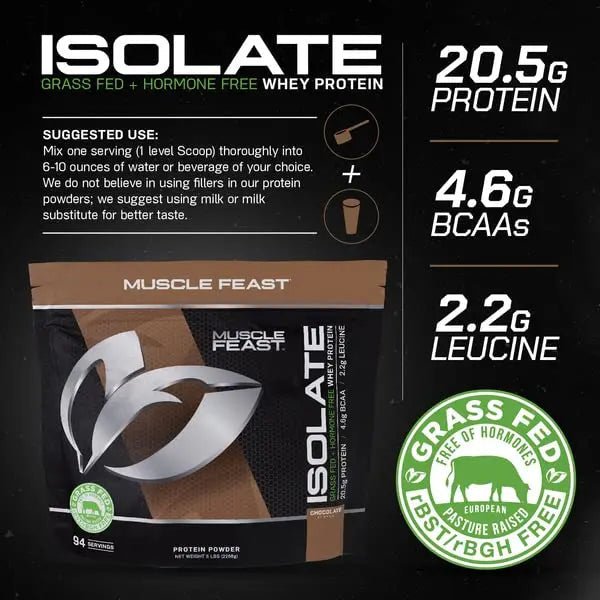 Muscle Feast Grass-Fed Whey Protein Isolate, All Natural Hormone Free Pasture Raised - TrustMedUSA