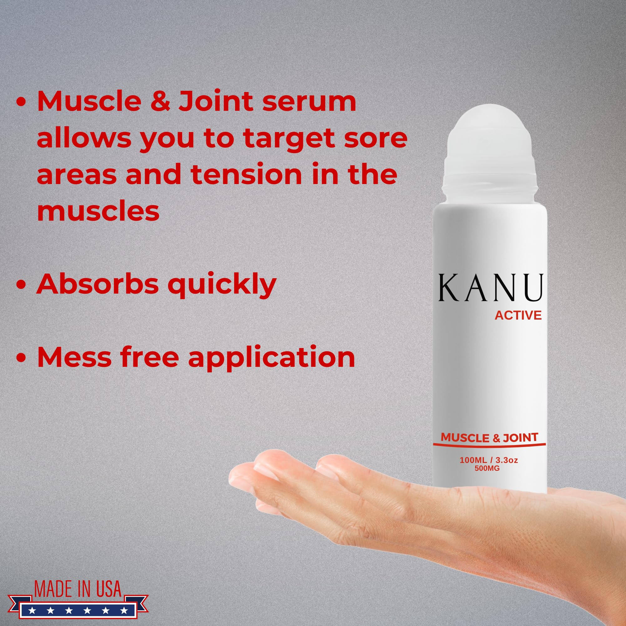 Muscle & Joint Relief Roll-On Cooling Serum- 3.3 oz- Fast Absorbing Pain Relief for Sore Muscles and Joints- Workout Recovery and Joint Support for Athletes and Active Lifestyles - TrustMedUSA