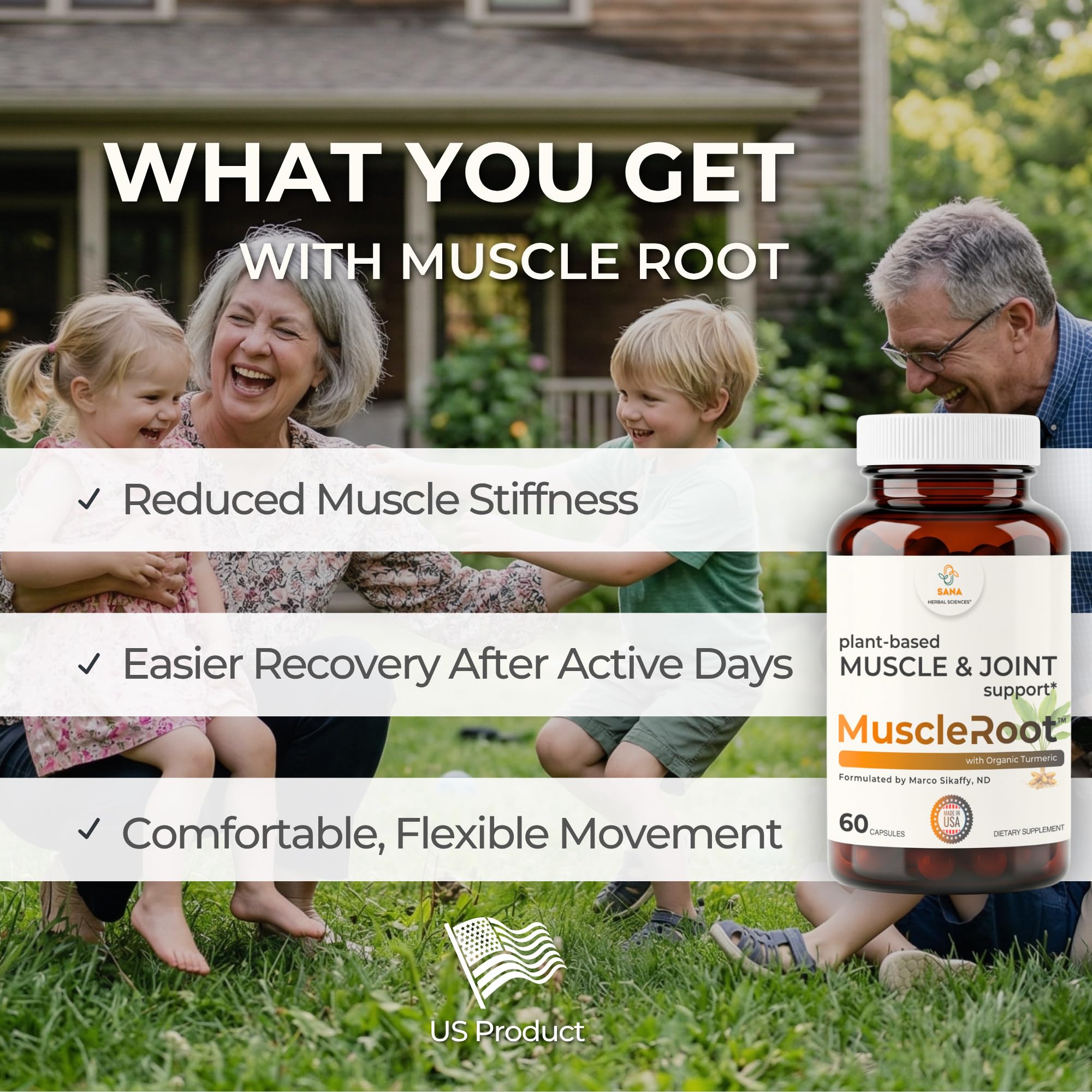 Muscle & Joint Support Supplement – Botanical Formula for Healthy Inflammatory Response | 6 Research-Backed Botanicals | Organic Turmeric | 60 Capsules | Sana Herbal - TrustMedUSA
