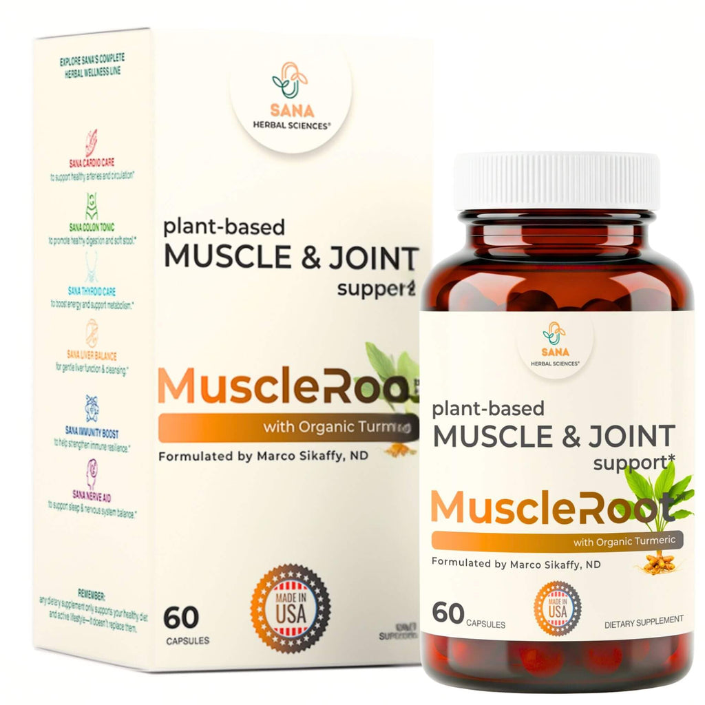 Muscle & Joint Support Supplement – Botanical Formula for Healthy Inflammatory Response | 6 Research-Backed Botanicals | Organic Turmeric | 60 Capsules | Sana Herbal - TrustMedUSA