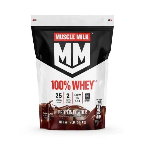 Muscle Milk 100% Whey Protein Powder, Chocolate, 5 Pound, 66 Servings, 25g Protein - TrustMedUSA
