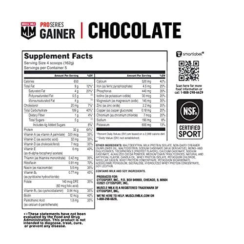 Muscle Milk Gainer Protein Powder, Chocolate, 32g Protein, 5 Pound - TrustMedUSA