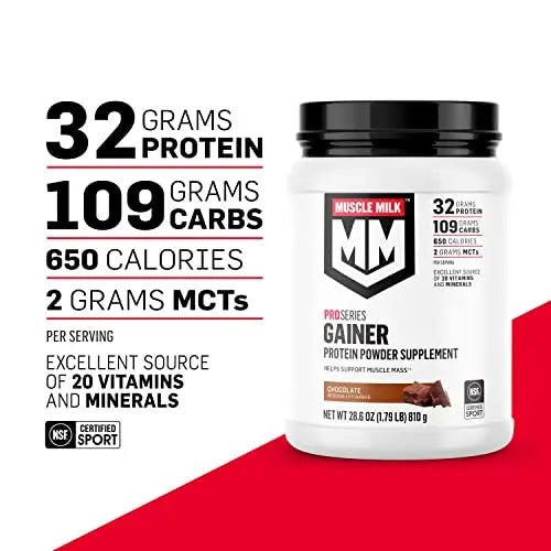 Muscle Milk Gainer Protein Powder, Chocolate, 32g Protein, 5 Pound - TrustMedUSA