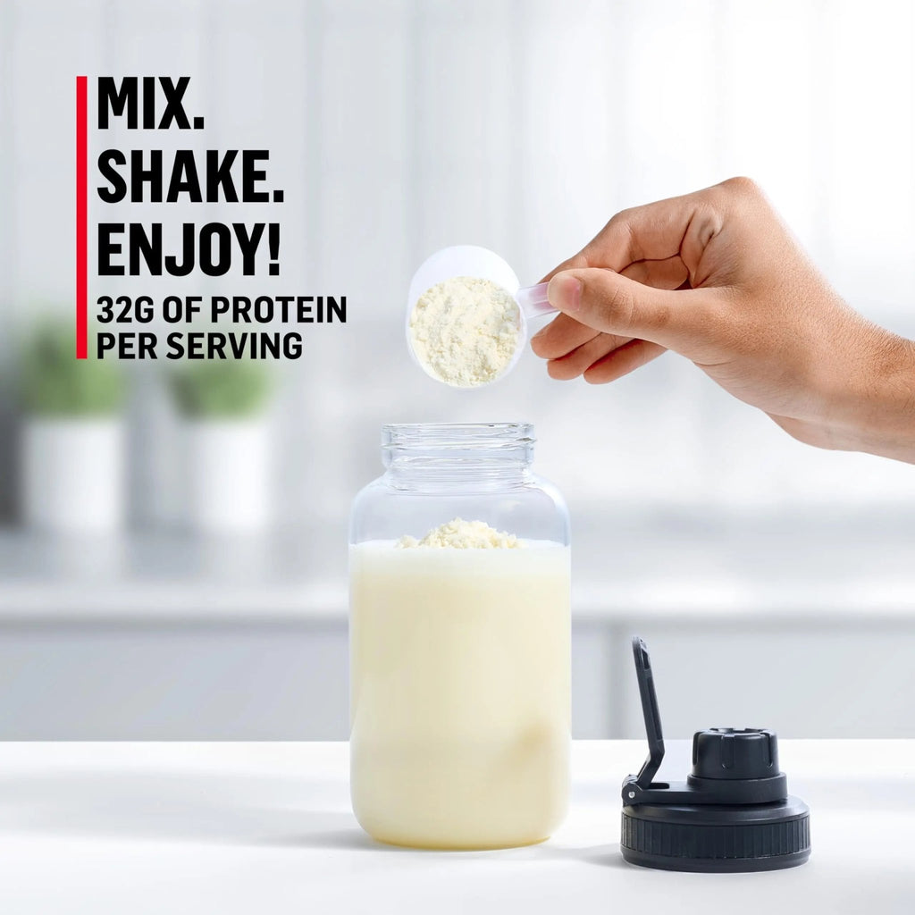 Muscle Milk Genuine Protein Powder, Vanilla Crème, 1.93 Pounds, 12 Servings, 32g Protein, 2g Sugar, Calcium, Vitamins A, C & D, NSF Certified for Sport, Energizing Snack, Packaging May Vary - TrustMedUSA