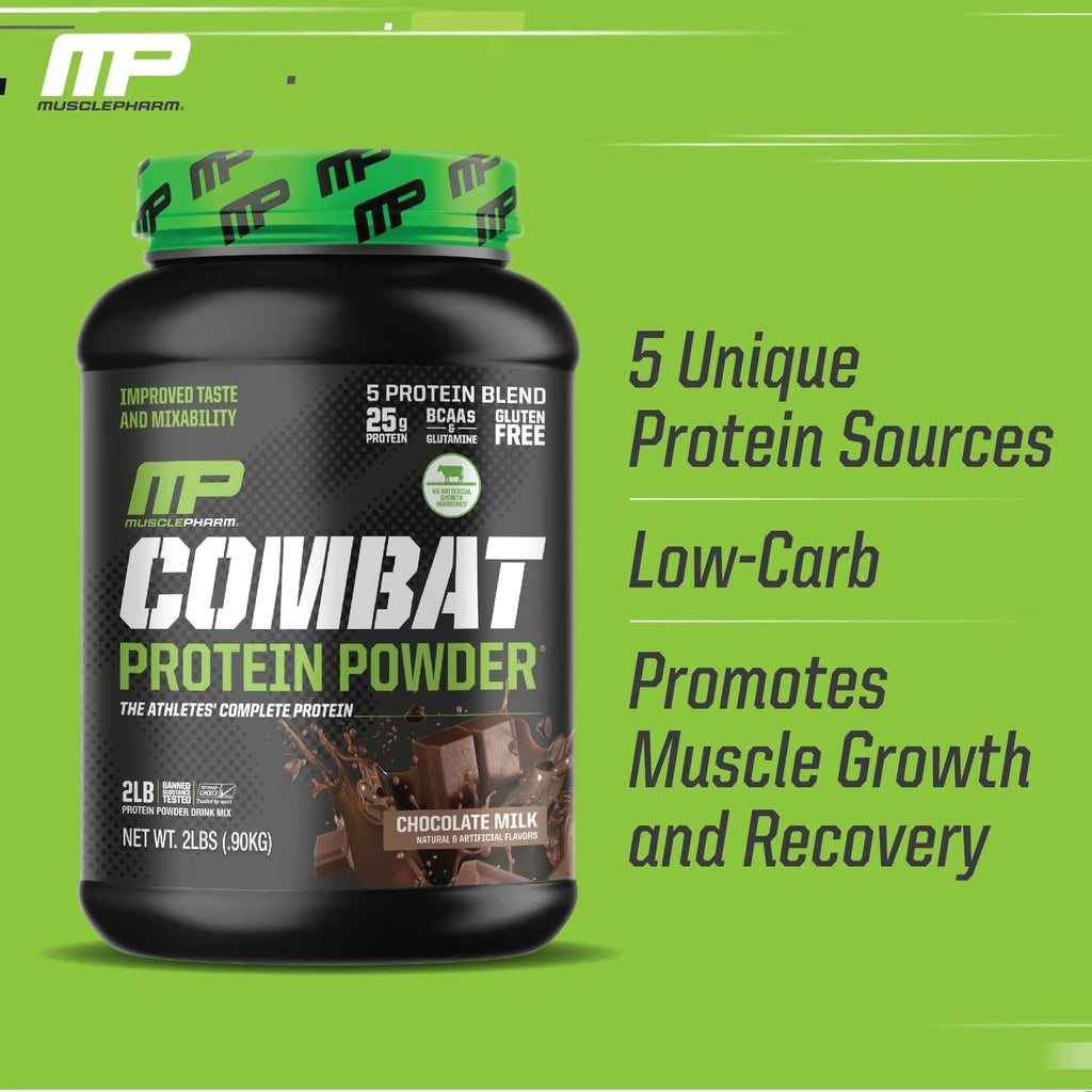 Muscle Pharm Combat Protein Powder, Fuels Muscles for Productive Workouts, 5 Protein - TrustMedUSA