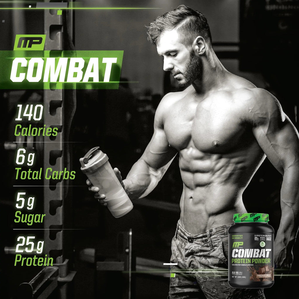 Muscle Pharm Combat Protein Powder, Fuels Muscles for Productive Workouts, 5 Protein - TrustMedUSA
