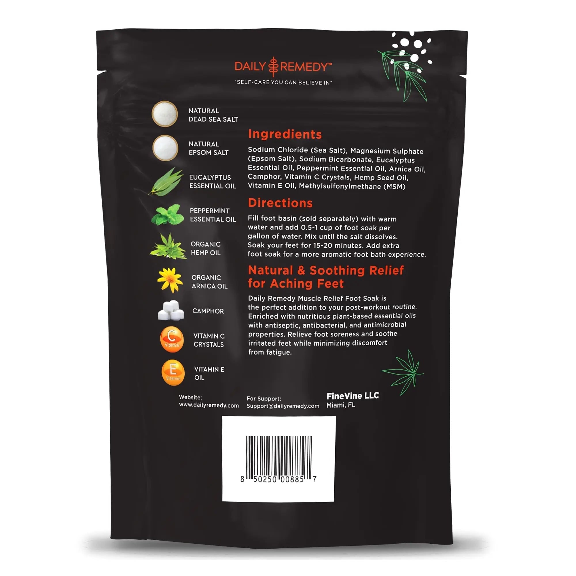 Muscle Relief Foot Soak with Epsom Salt, Made in USA, Soothe Foot Aches, Muscle Pain - TrustMedUSA