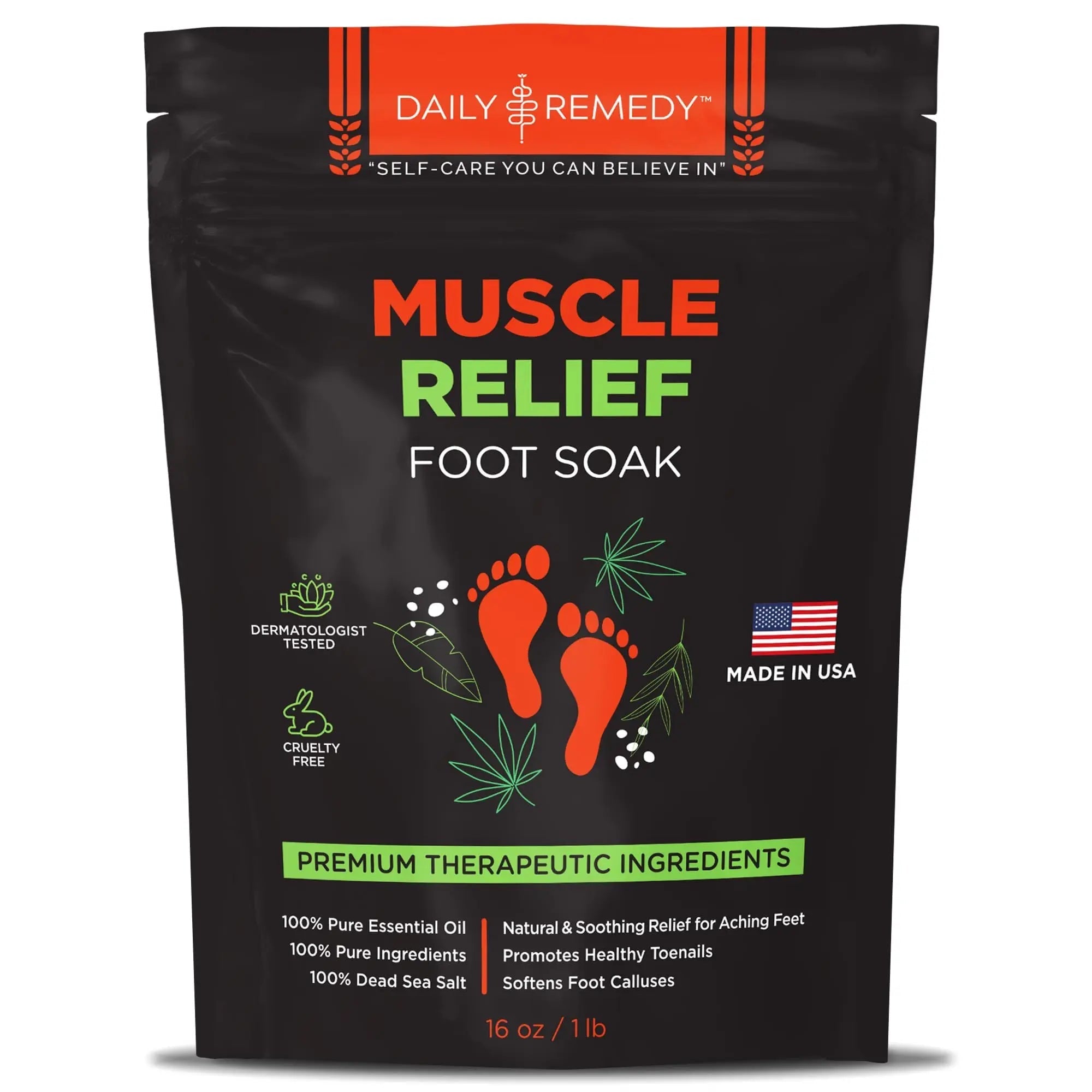 Muscle Relief Foot Soak with Epsom Salt, Made in USA, Soothe Foot Aches, Muscle Pain - TrustMedUSA