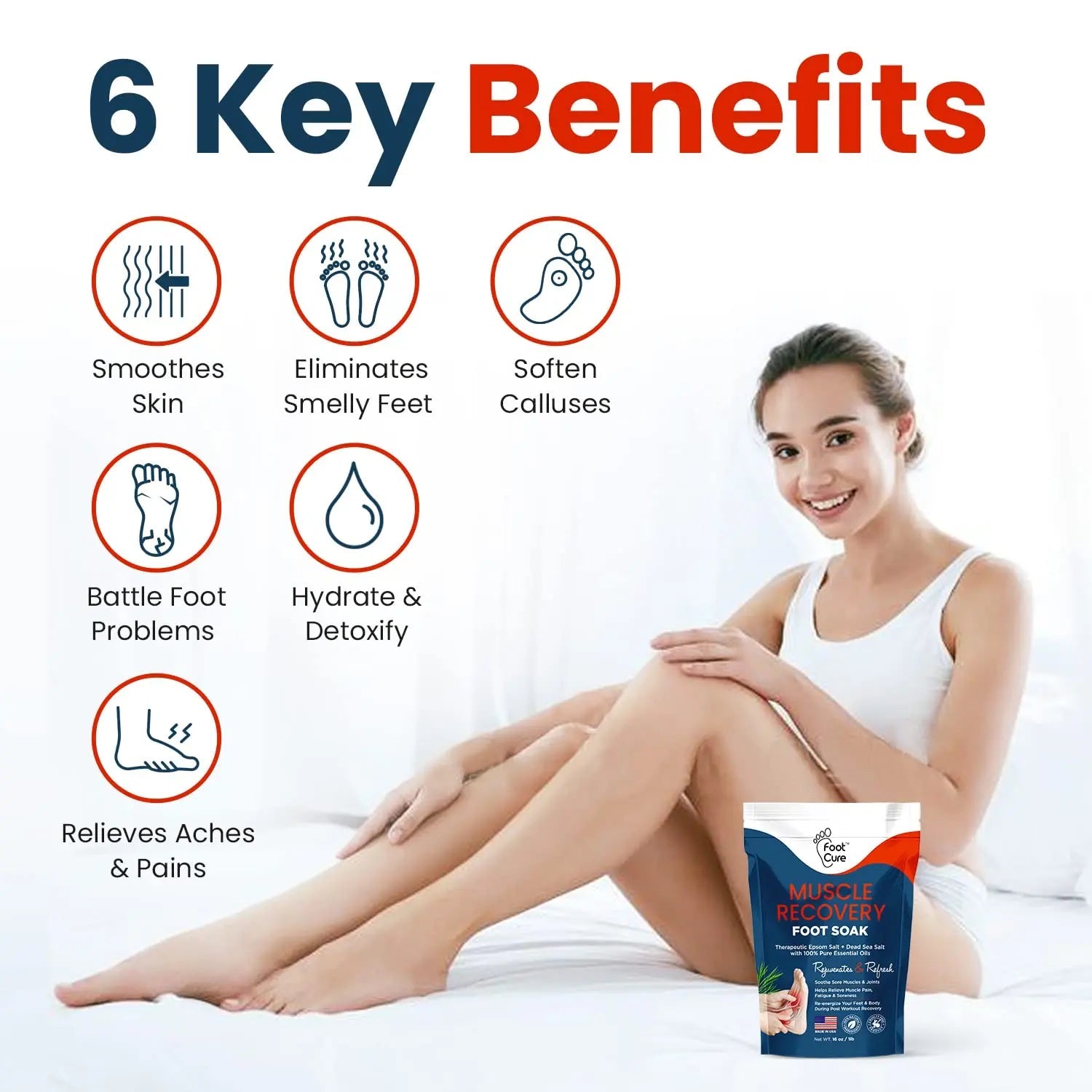 Muscle Relief Foot Soak with Epsom Salts - All Natural Salts for Post Workout Recovery - TrustMedUSA