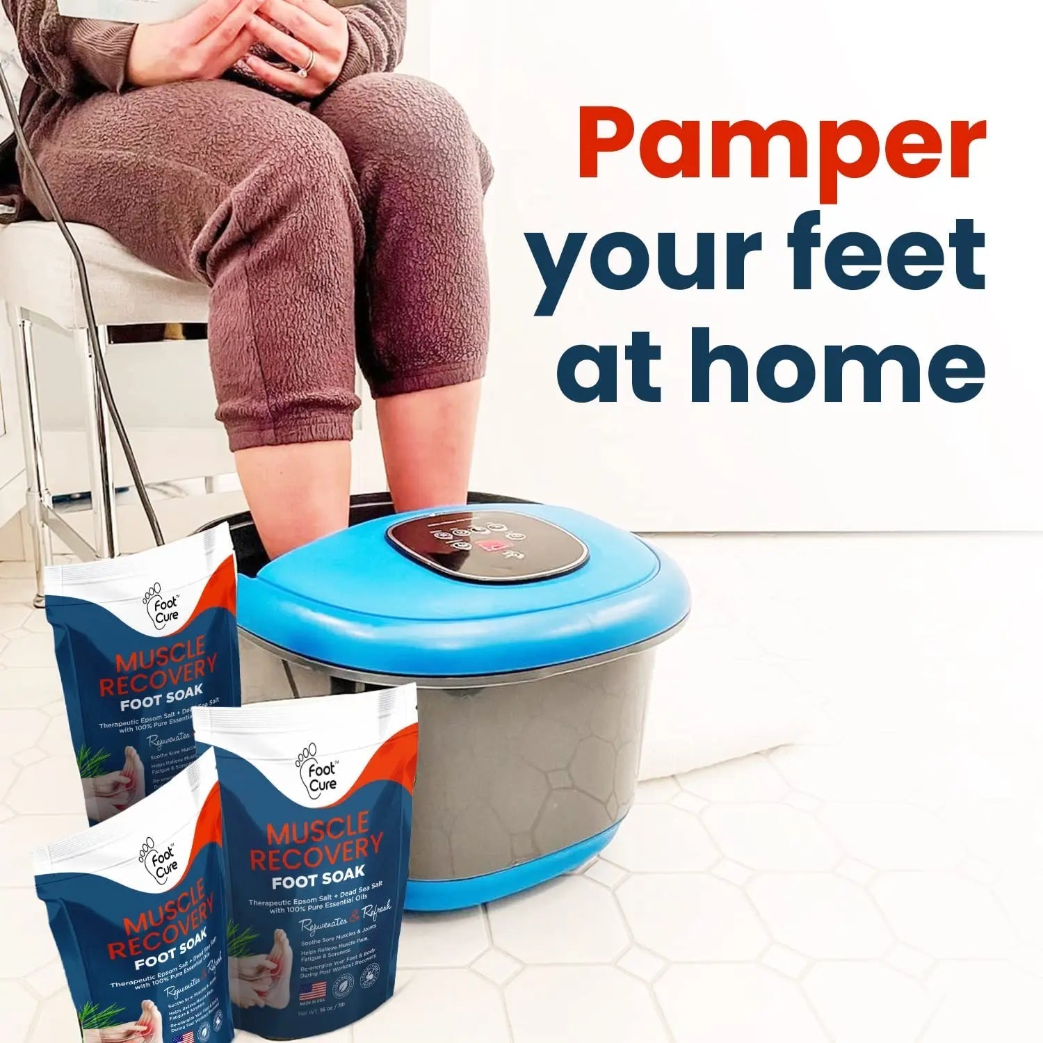 Muscle Relief Foot Soak with Epsom Salts - All Natural Salts for Post Workout Recovery - TrustMedUSA