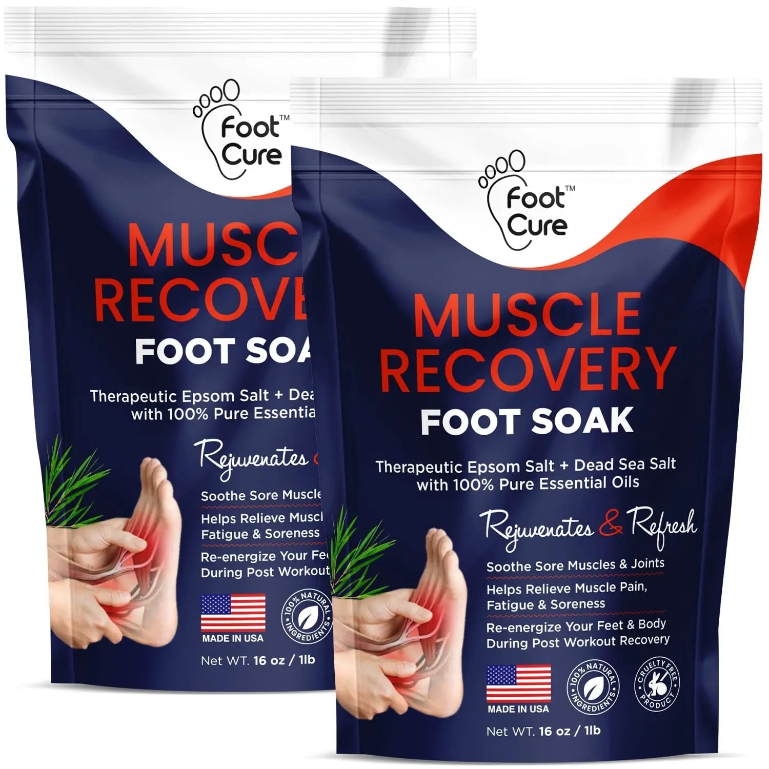 Muscle Relief Foot Soak with Epsom Salts - All Natural Salts for Post Workout Recovery - TrustMedUSA
