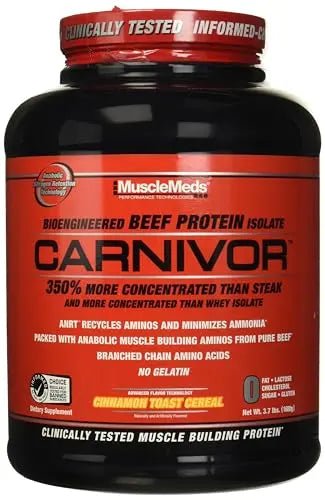 MuscleMeds Carnivor Beef Protein Isolate, 0 Lactose, 0 Sugar, 0 Fat, 0 Cholesterol - TrustMedUSA
