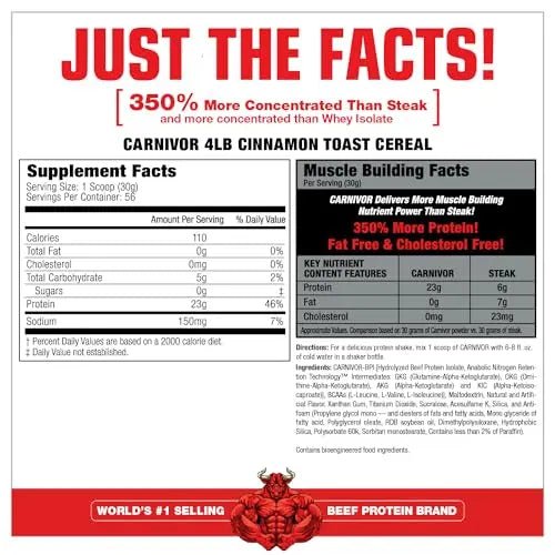 MuscleMeds Carnivor Beef Protein Isolate, 0 Lactose, 0 Sugar, 0 Fat, 0 Cholesterol - TrustMedUSA