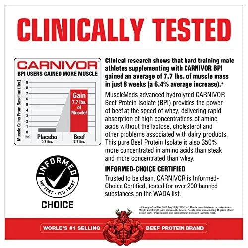 MuscleMeds Carnivor Beef Protein Isolate Powder, Chocolate Peanut Butter, 4.14 Pound - TrustMedUSA