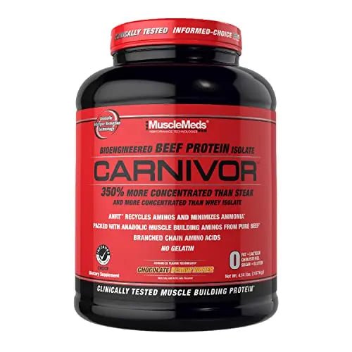 MuscleMeds Carnivor Beef Protein Isolate Powder, Chocolate Peanut Butter, 4.14 Pound - TrustMedUSA