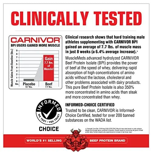 MuscleMeds Carnivor Bioengineered Beef Protein Isolate, Vanilla Caramel, 3.9 Pound - TrustMedUSA