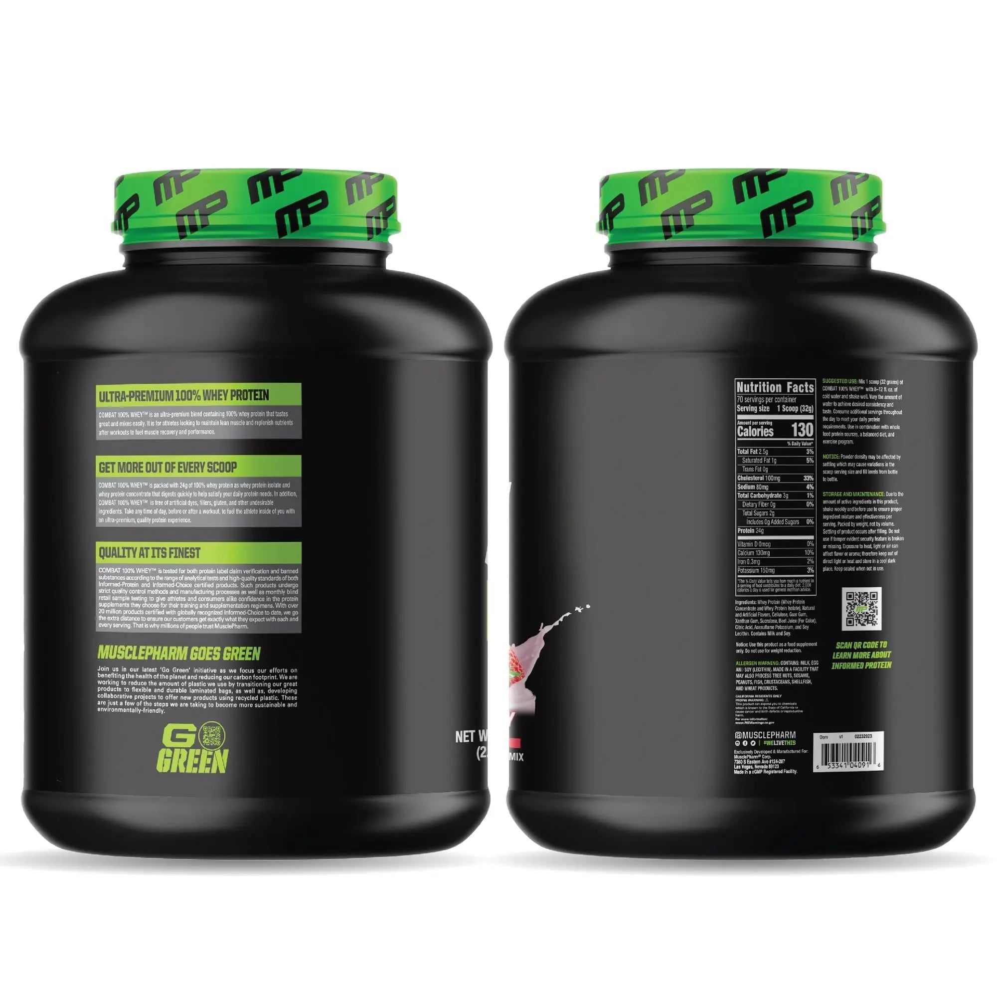 MusclePharm Combat 100% Whey Protein Powder, Strawberry Cream Flavor - TrustMedUSA