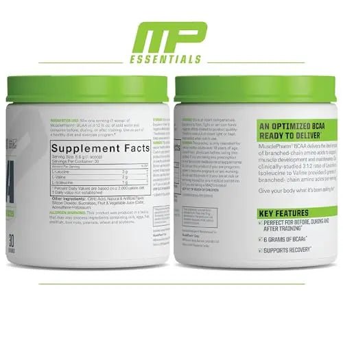 MusclePharm Essentials BCAA, Fruit Punch - 30 Servings - TrustMedUSA