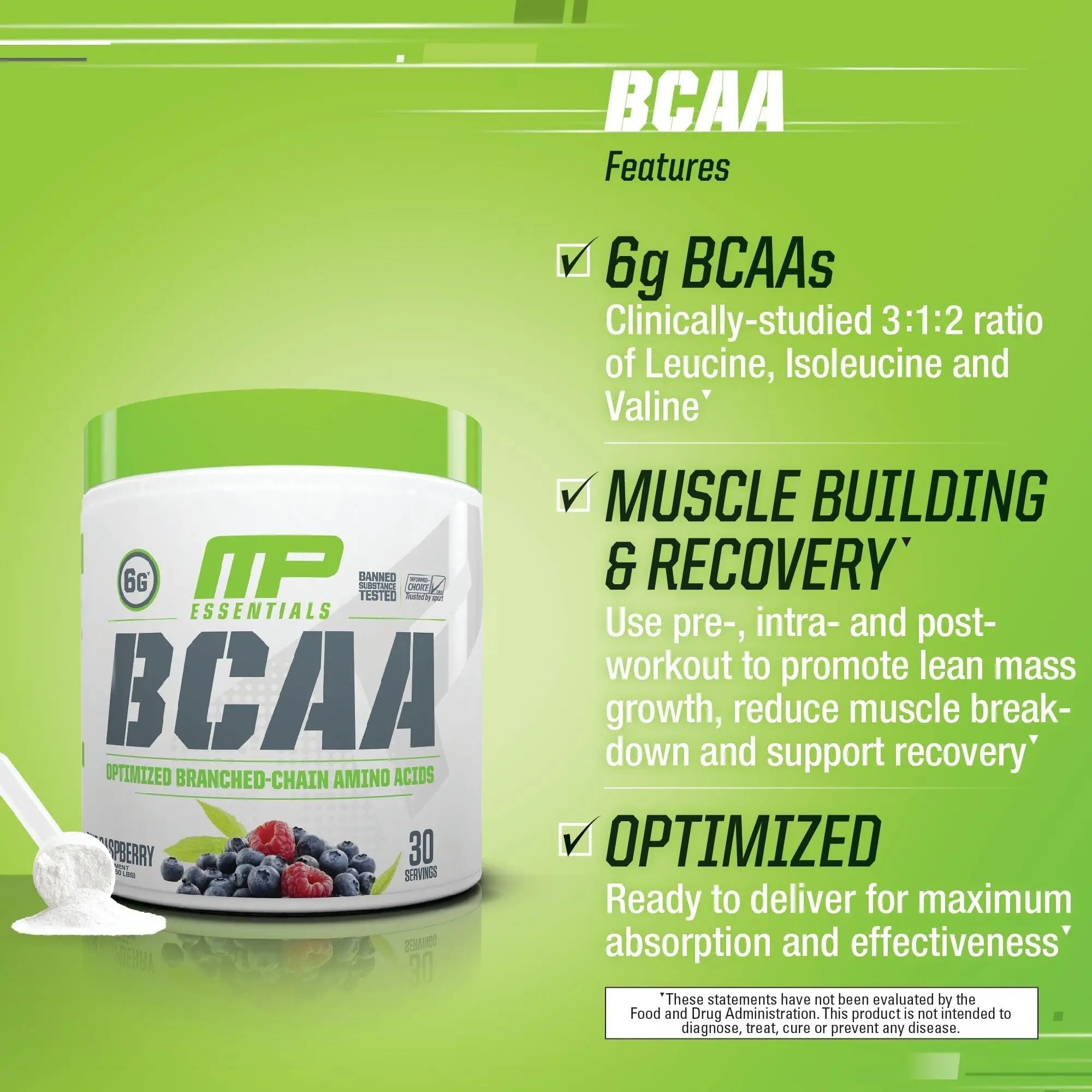 MusclePharm Essentials BCAA Powder, Pre & Post Workout Recovery Drink, Supports - TrustMedUSA