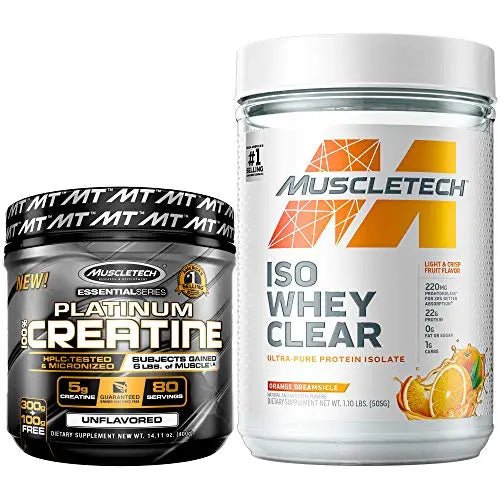 MuscleTech Creatine + Whey Protein Isolate Bundle Platinum Creatine Iso Whey Clear - TrustMedUSA