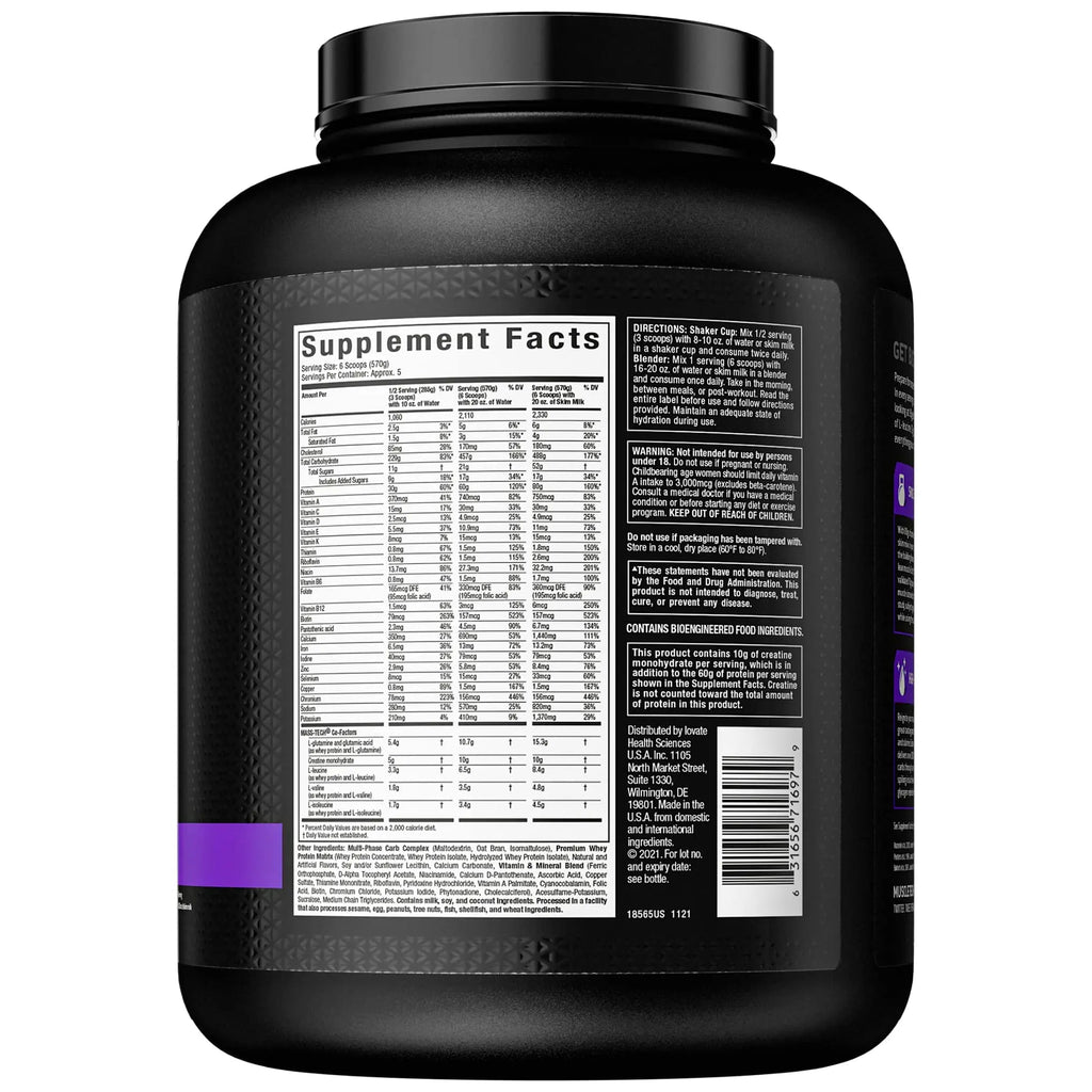 Muscletech Mass Gainer Mass-Tech Extreme 2000, Muscle Builder Whey Protein Powder - TrustMedUSA