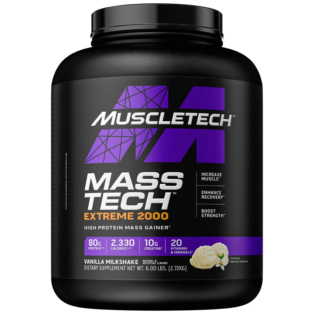 Muscletech Mass Gainer Mass-Tech Extreme 2000, Muscle Builder Whey Protein Powder - TrustMedUSA