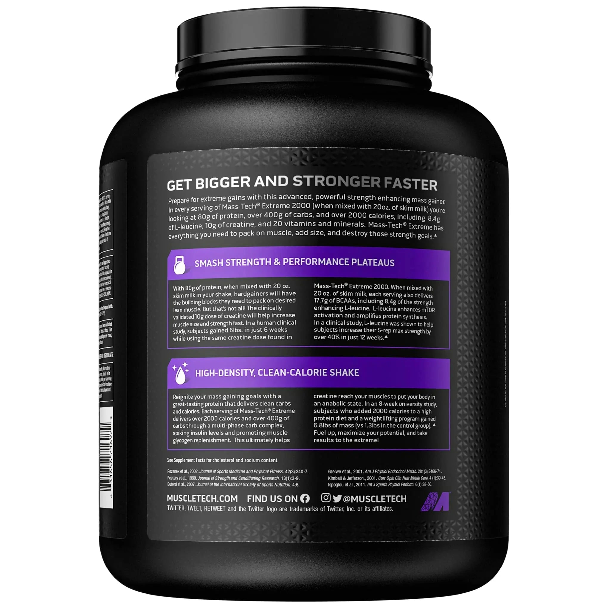 Muscletech Mass Gainer Mass-Tech Extreme 2000, Muscle Builder Whey Protein Powder - TrustMedUSA
