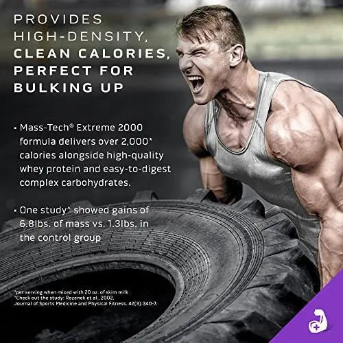 MuscleTech Mass Gainer Protein Powder, Mass-Tech Extreme 2000, Muscle Builder - TrustMedUSA