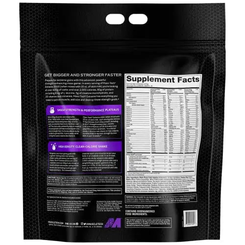 MuscleTech Mass Gainer Protein Powder, Mass-Tech Extreme 2000, Muscle Builder - TrustMedUSA