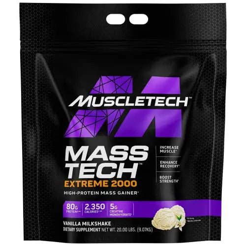 MuscleTech Mass Gainer Protein Powder, Mass-Tech Extreme 2000, Muscle Builder - TrustMedUSA