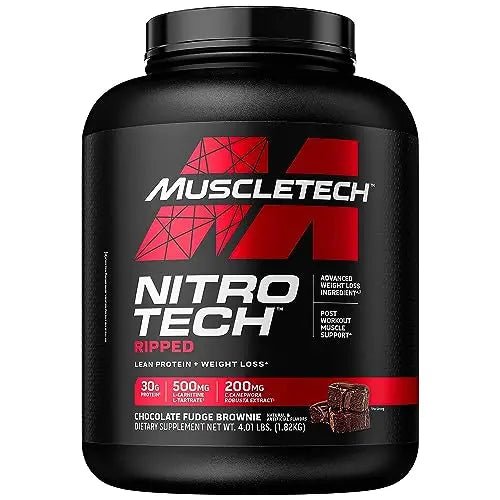 MuscleTech Nitro-Tech Ripped Lean Whey Protein Powder Whey Protein Isolate Weight - TrustMedUSA