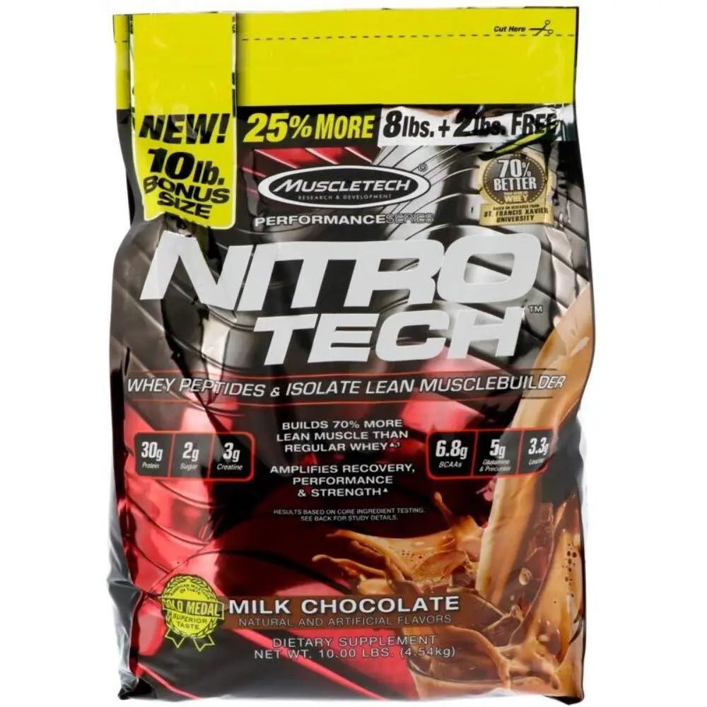 MuscleTech Nitro-Tech Whey Protein Powder Isolate & Peptides | Protein - TrustMedUSA