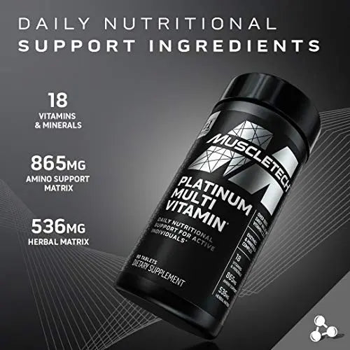 MuscleTech Platinum Multivitamin for Immune Support 18 Vitamins & Minerals Vitamins A - TrustMedUSA