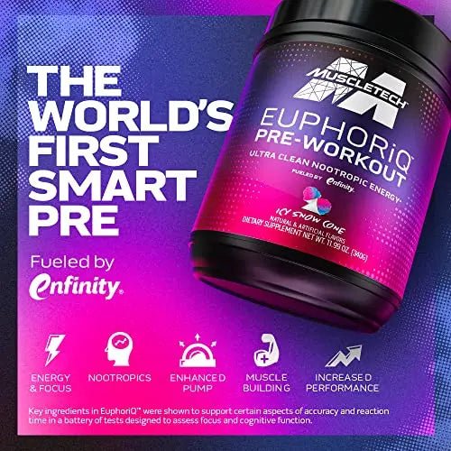 MuscleTech Pre Workout Powder EuphoriQ PreWorkout Smart Pre Workout Powder - TrustMedUSA