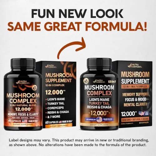 Mushroom Supplement - Organic Lion's Mane | Turkey Tail | Chaga | Cordyceps | Reishi - TrustMedUSA