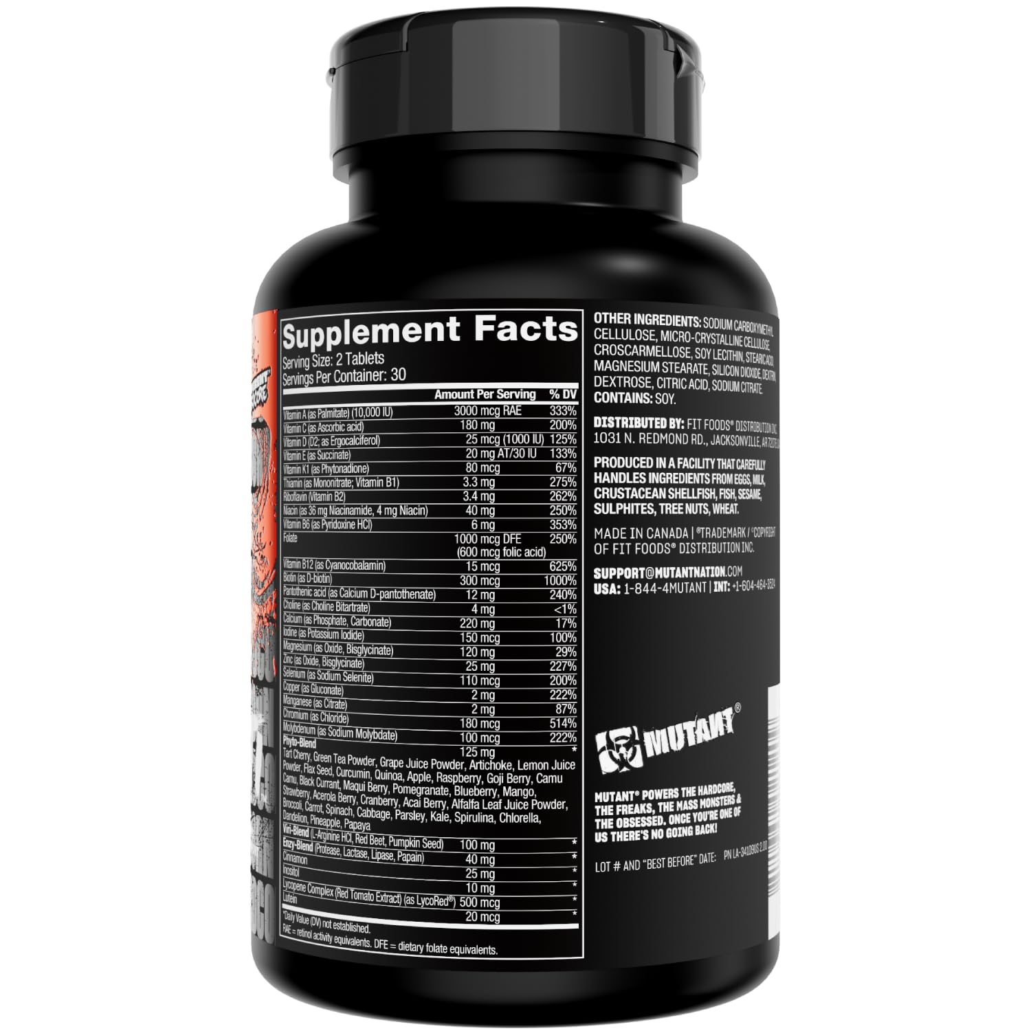 Mutant Multi - High Potency Vitamins with 75+ Ingredients Specifically Formulated for Heavy Lifting, 60 Tablets - TrustMedUSA