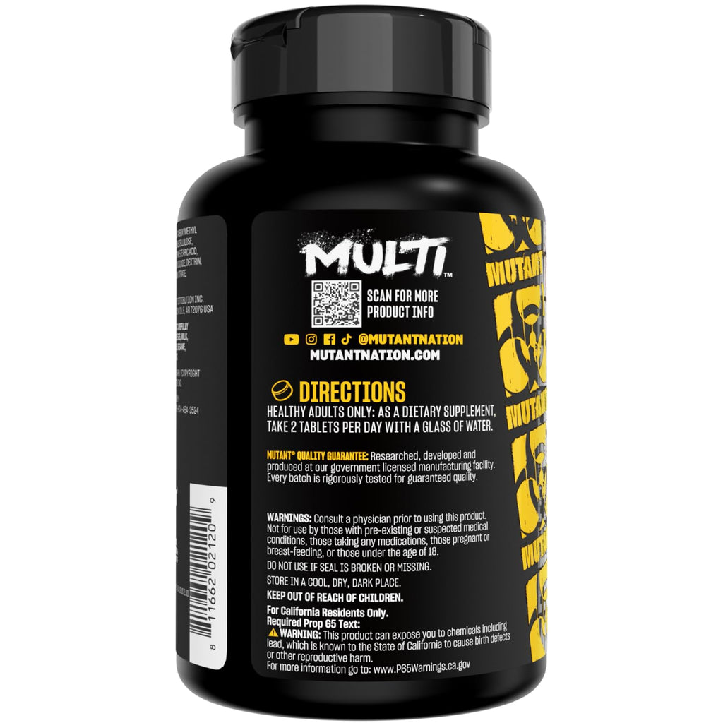 Mutant Multi - High Potency Vitamins with 75+ Ingredients Specifically Formulated for Heavy Lifting, 60 Tablets - TrustMedUSA