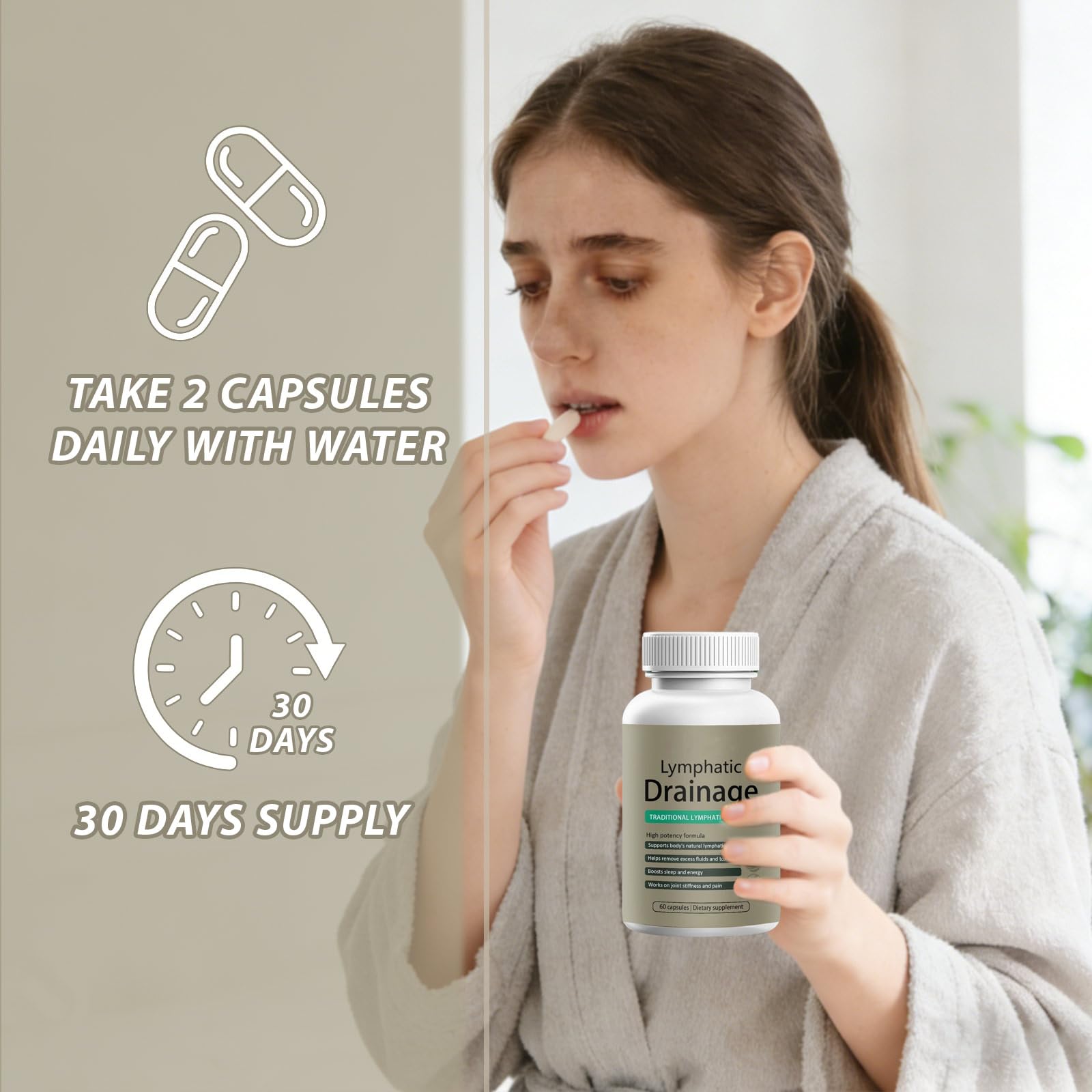 Muudee Lymphatic Drainage Capsules – Maximum Potency Formula with Dandelion & Cleavers Extract,Supports Cellulite Reduction & Lymphatic Drainage (60 Capsules) - Maple Wellness Supplements