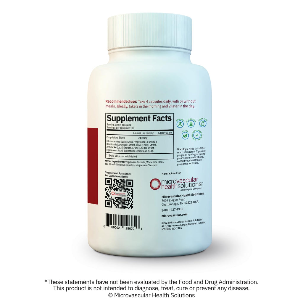 MYBODYRX Endocalyx Pro Supplement – Endothelial Glycocalyx Support 120 Capsules - Vascular & Microcirculation Health – Clinically-Studied – Patented – Supports Nitric Oxide Functions - TrustMedUSA