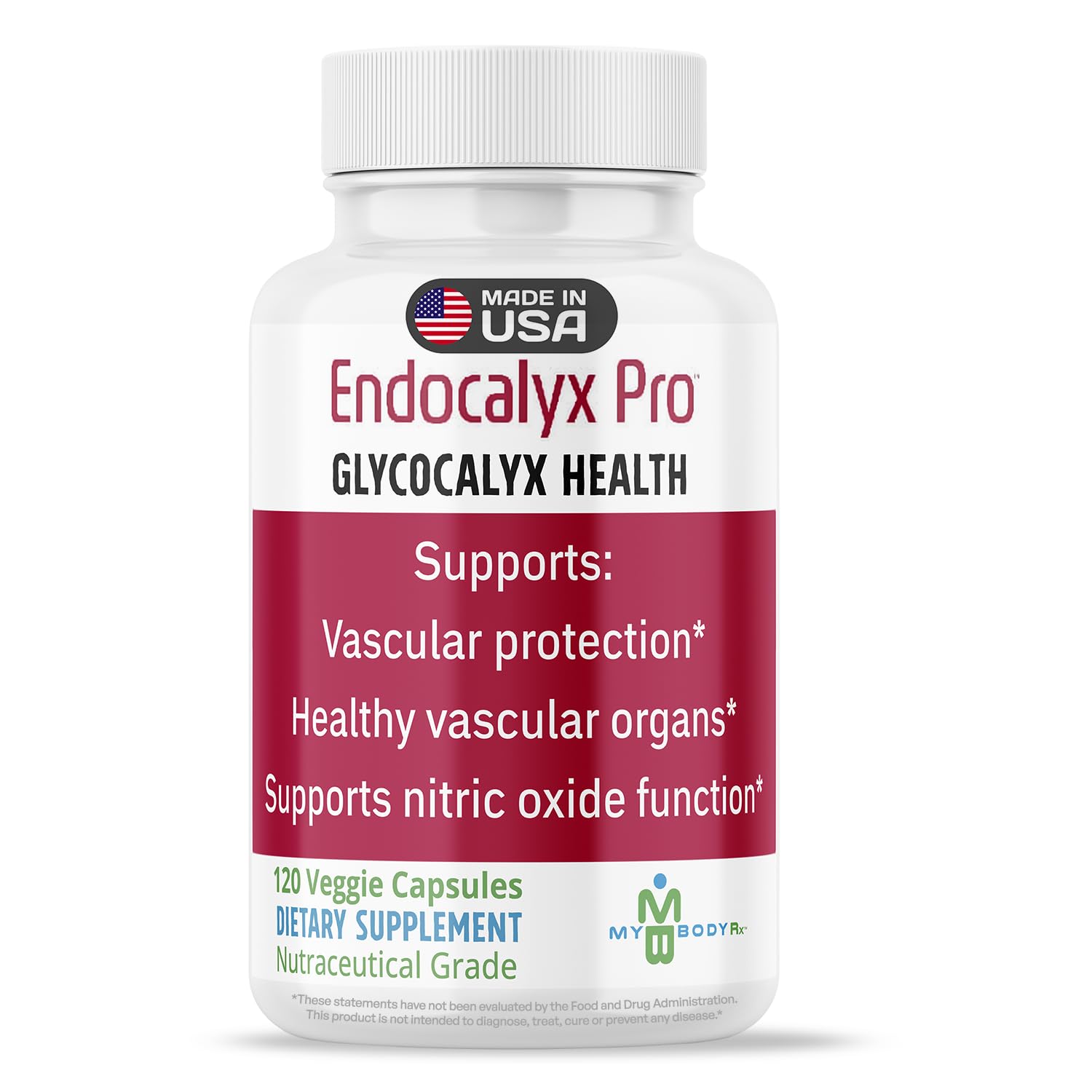 MYBODYRX Endocalyx Pro Supplement – Endothelial Glycocalyx Support 120 Capsules - Vascular & Microcirculation Health – Clinically-Studied – Patented – Supports Nitric Oxide Functions - TrustMedUSA