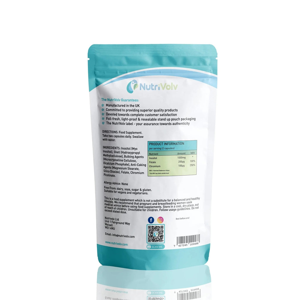 Myo Inositol 1000mg with Folate & Chromium Supplements for Female Support Hormone - TrustMedUSA