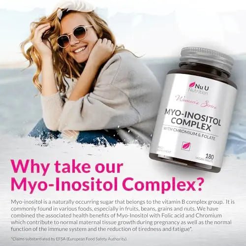 Myo-Inositol Complex 4000mg - 180 Vegan Tablets, 6 Weeks Supply - with 200ug Folate - TrustMedUSA