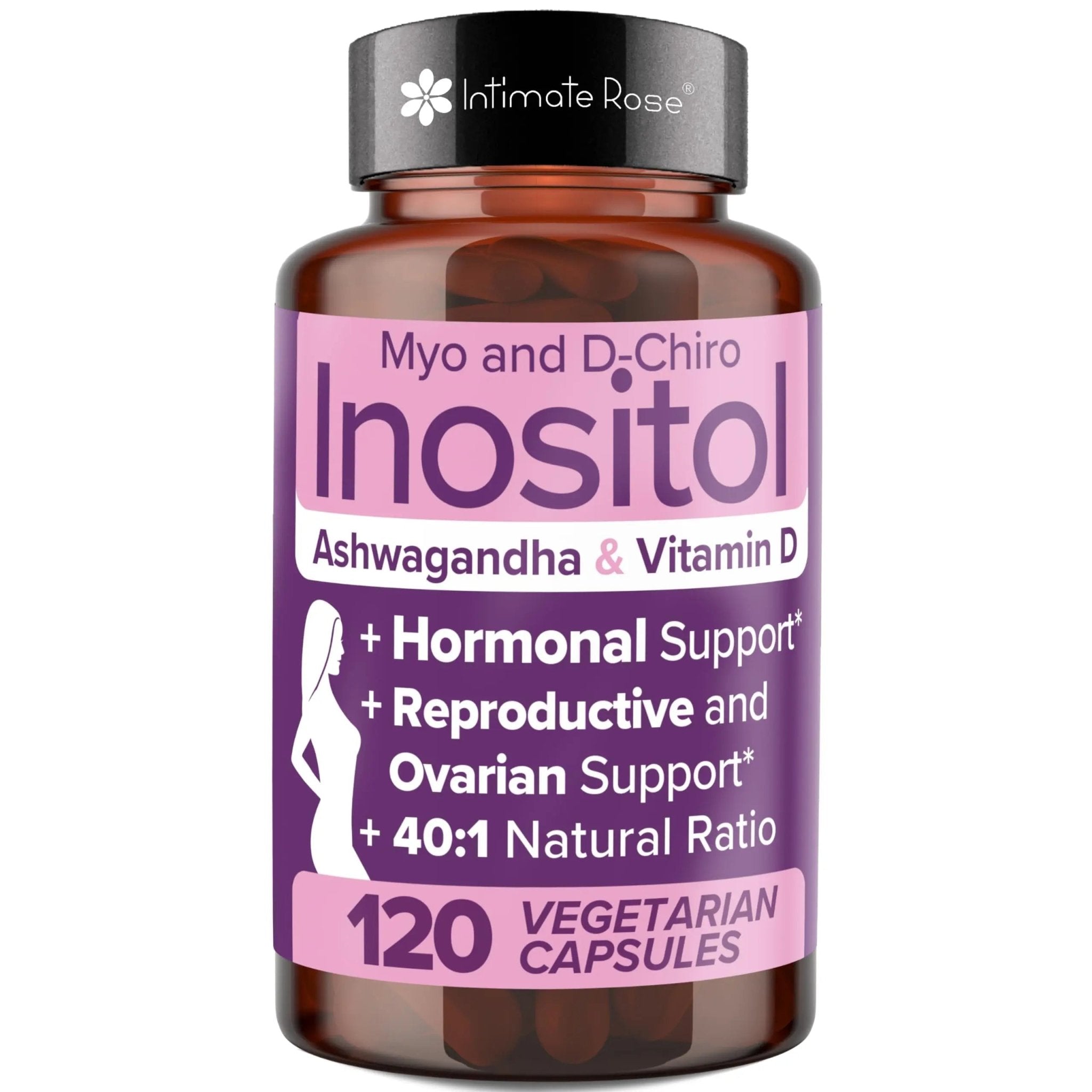 Myo-Inositol & D-Chiro Inositol 40:1 Blend + Vitamin D3 + Ashwagandha - Vegan Capsule - TrustMedUSA