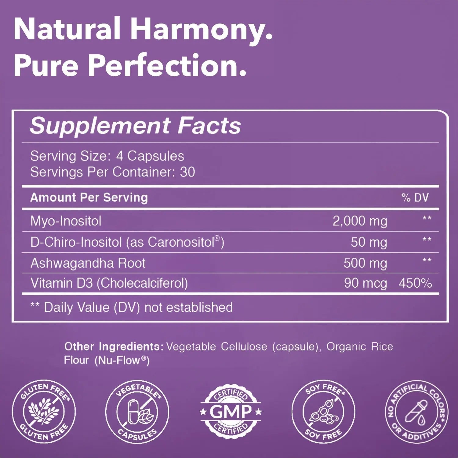Myo-Inositol & D-Chiro Inositol 40:1 Blend + Vitamin D3 + Ashwagandha - Vegan Capsule - TrustMedUSA