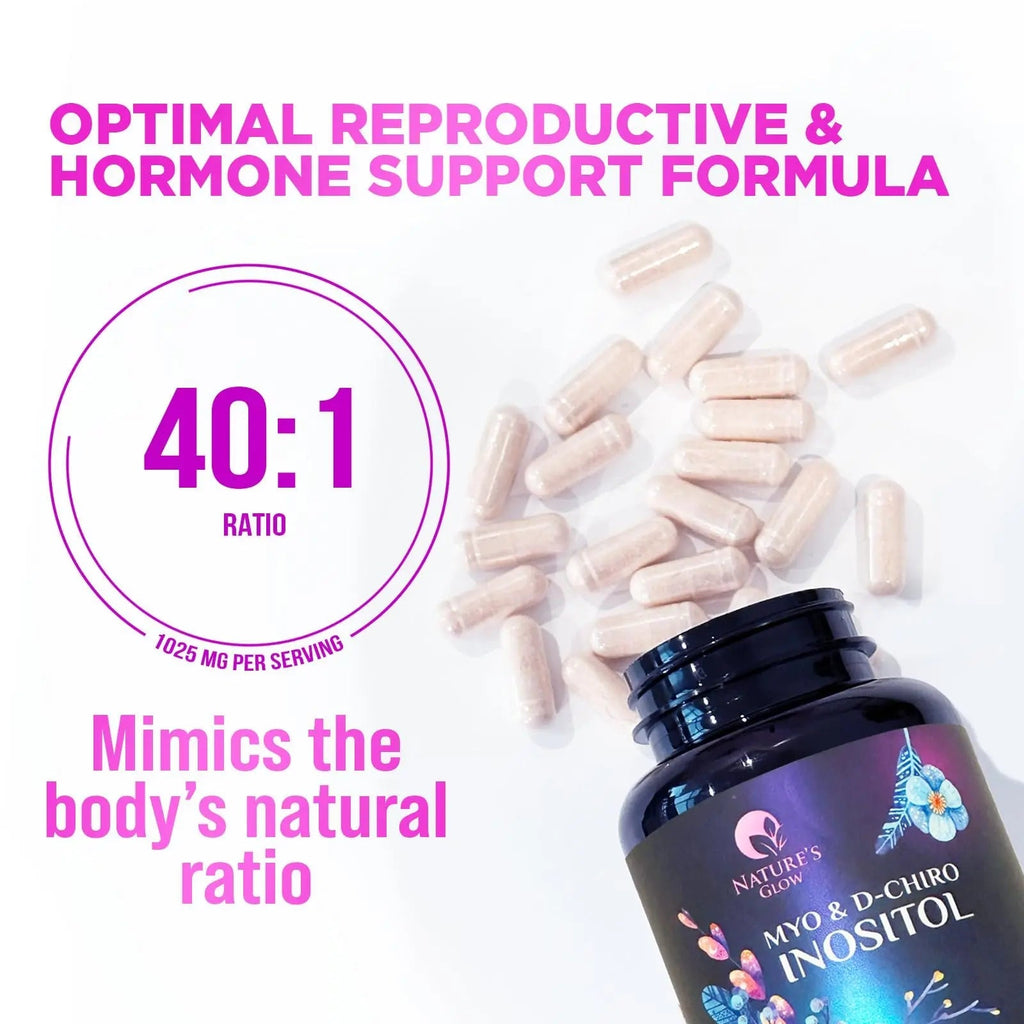 Myo-Inositol & D-Chiro Inositol Blend - 30 Day Supply, Premium 40:1 Ratio, Hormone Sup - TrustMedUSA