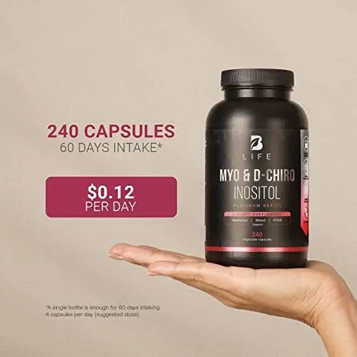 Myo-Inositol & D-Chiro Inositol by B Life - 240 Capsules | Made in USA | 40:1 Ratio - TrustMedUSA