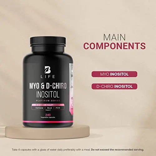 Myo-Inositol & D-Chiro Inositol by B Life - 240 Capsules | Made in USA | 40:1 Ratio - TrustMedUSA